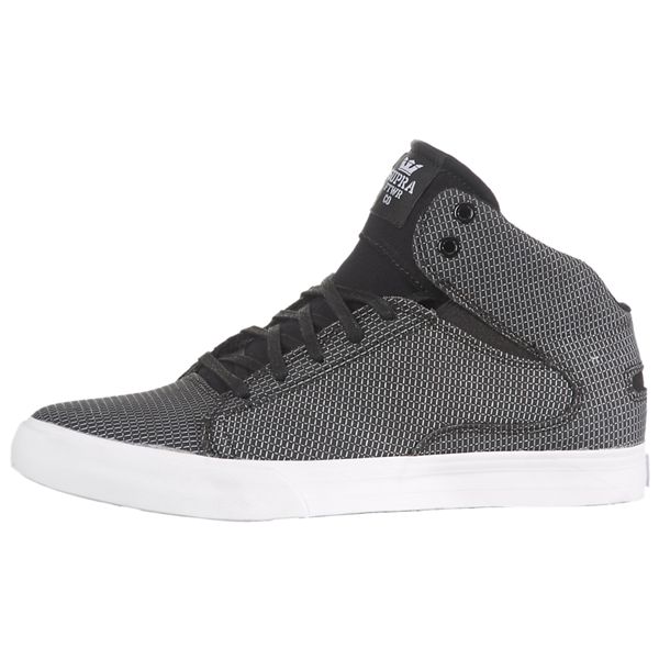 Supra Mens Society Mid Skate Shoes - Black White | Canada K8480-1H14